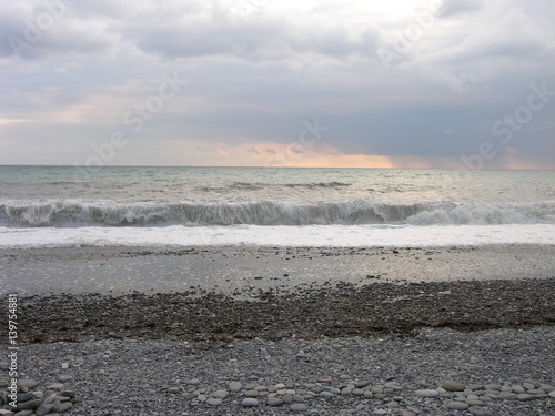 Valokuva Strandwellen mit Meerschaum