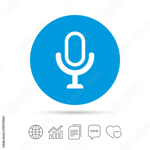 Microphone icon. Speaker symbol. Live music sign.