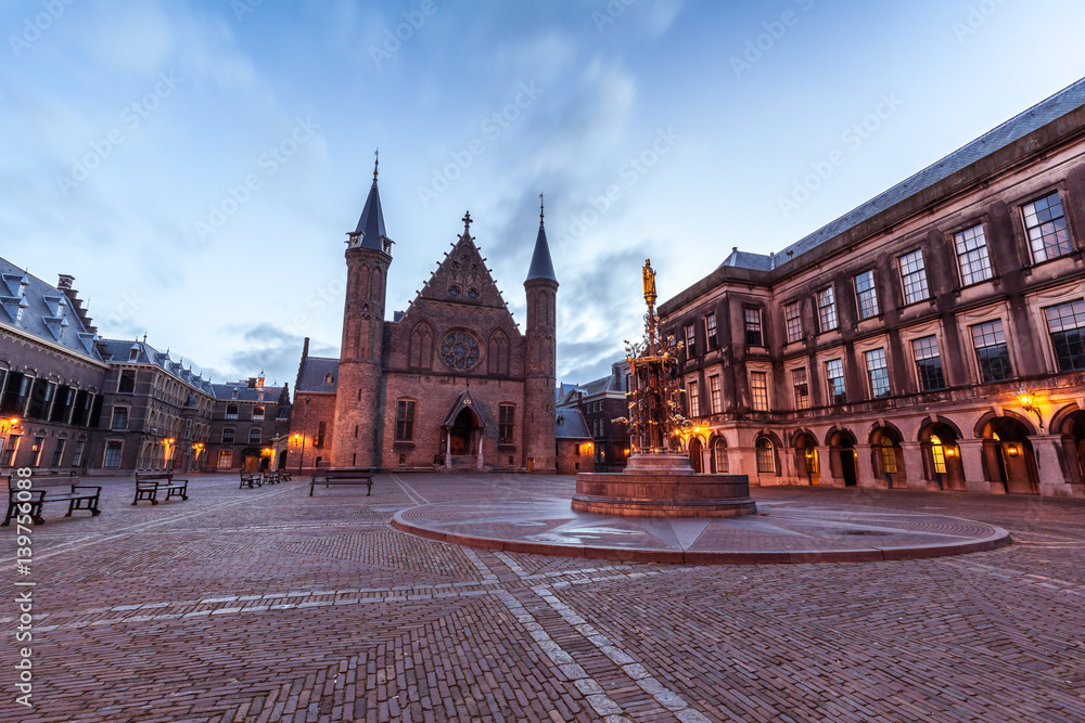 Binnenhof square, government buildings in Hague (Den Haag), South Holland, Netherlands