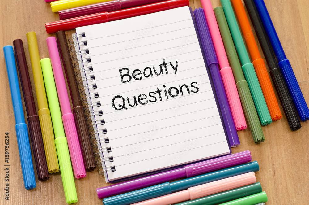Beauty questions text concept Beauty questions text concept