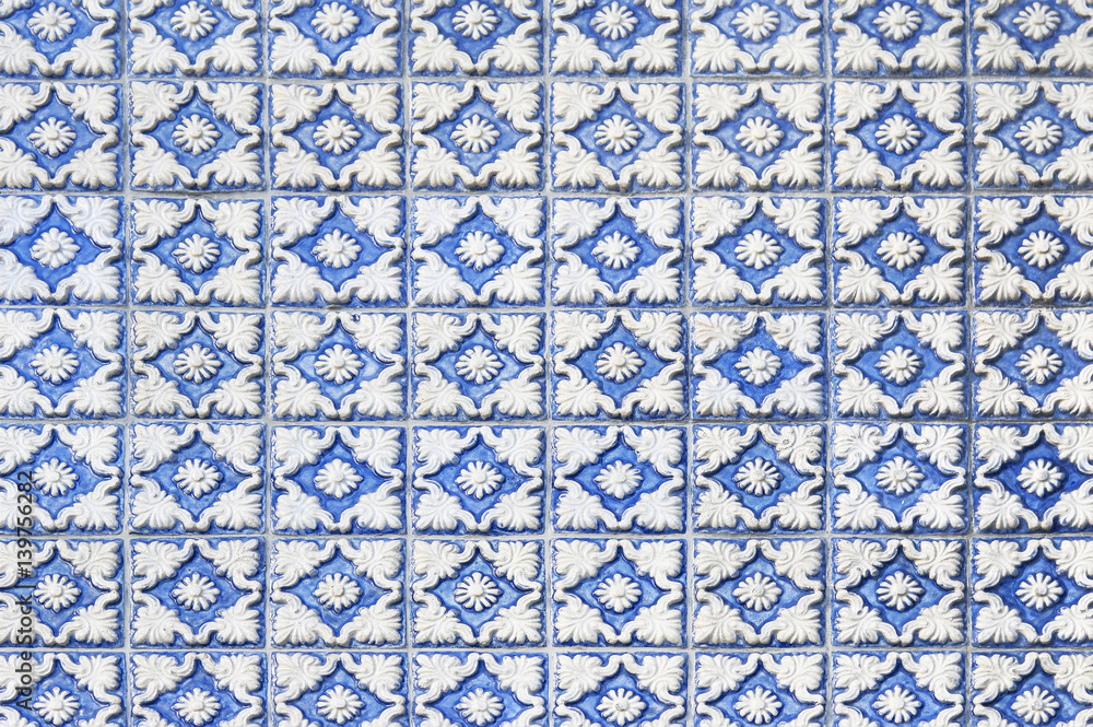 Portuguese tile house wall