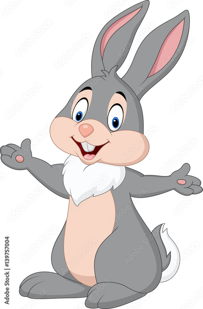 Obraz premium Cartoon rabbit posing