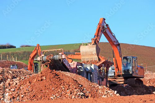 Stone crusher and diggers
