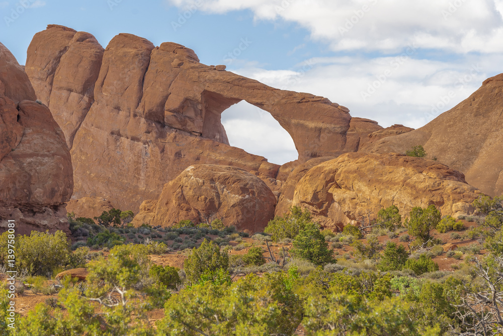 Red Rock Formation with Arch in Eastern Utah.