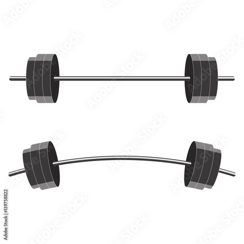 Barbells isolated on white background. Vector illustration.