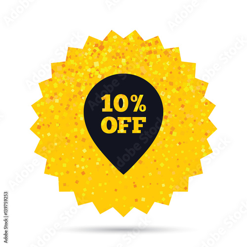 10 percent sale pointer tag sign icon.