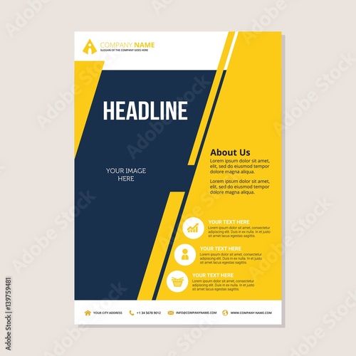 Corporate business annual report brochure flyer design. Leaflet cover presentation. Flier with Abstract geometric background. Modern publication poster magazine, layout template A4 flyer