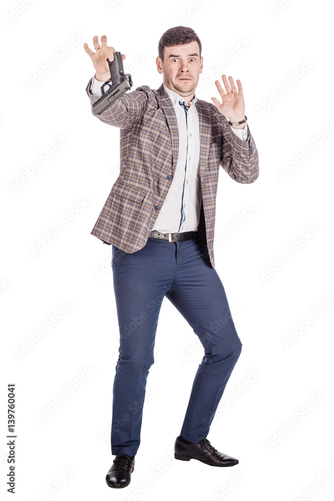 man with pistol. dangerous and criminal concept man with pistol. dangerous and criminal concept