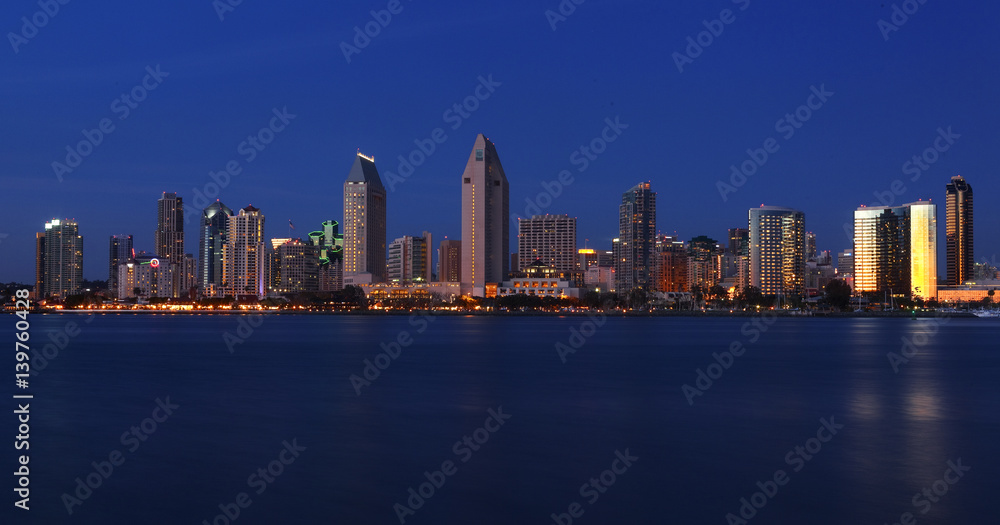 Night Skyline, San Diego, California Night Skyline, San Diego, California