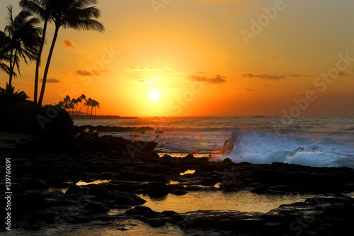 Sunrise at Kakai'ula Point, Kauai, Hawaii
