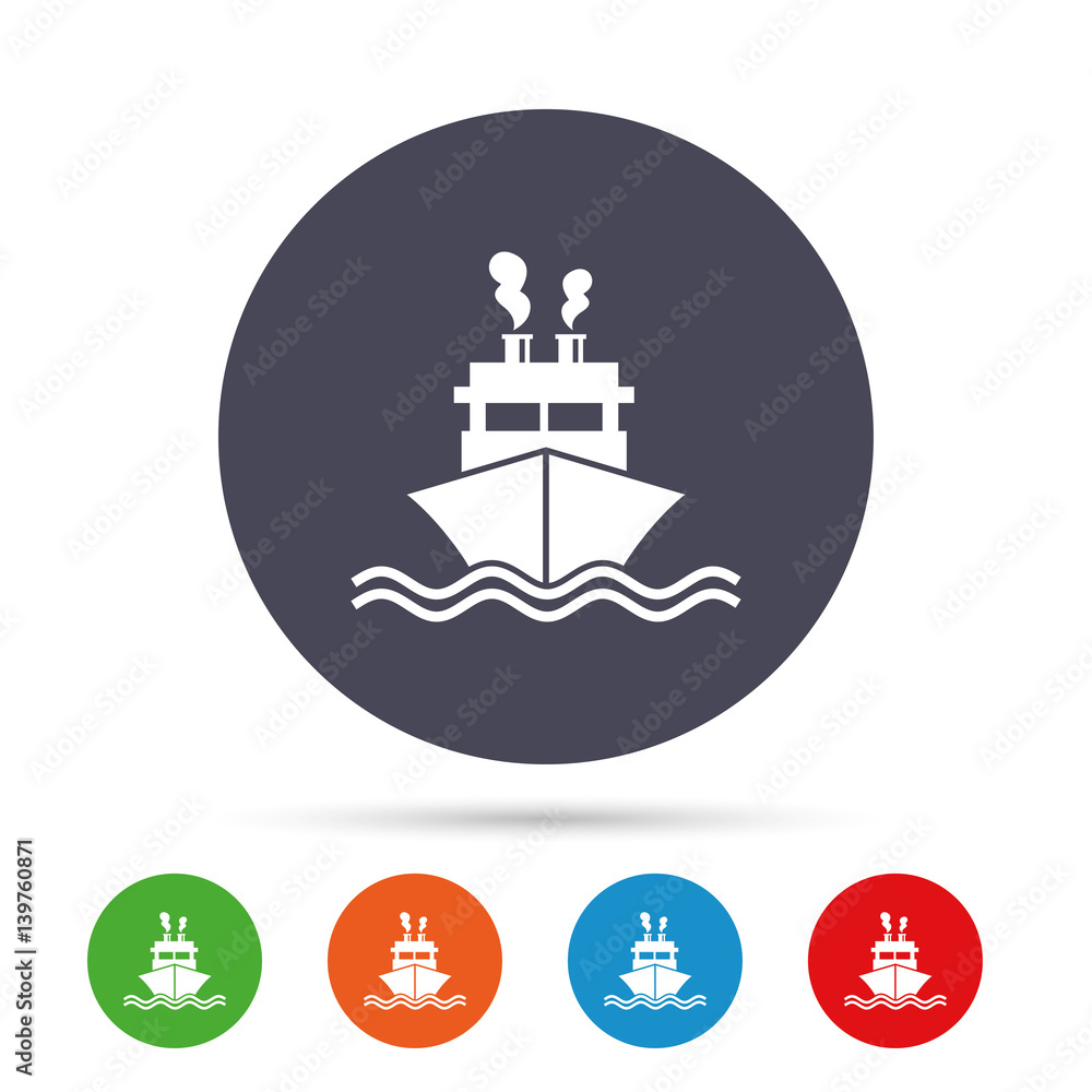 Ship or boat sign icon. Shipping delivery symbol. Ship or boat sign icon. Shipping delivery symbol.