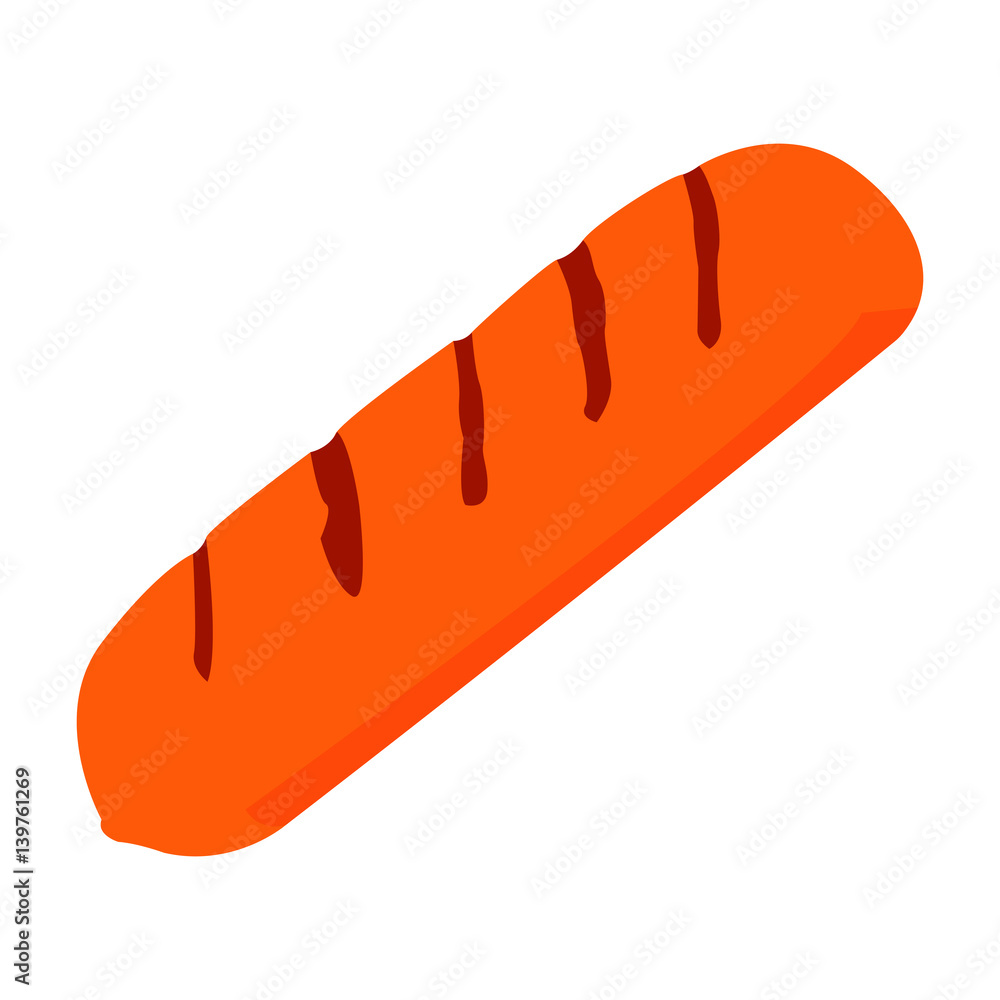 Isolated sausage on a white background, Vector illustration Isolated sausage on a white background, Vector illustration