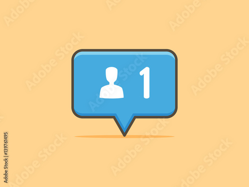 New follower notification speech bubble vector illustration