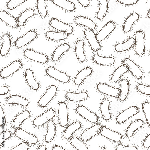 Seamless pattern with bacteria shapes. Vector illustration