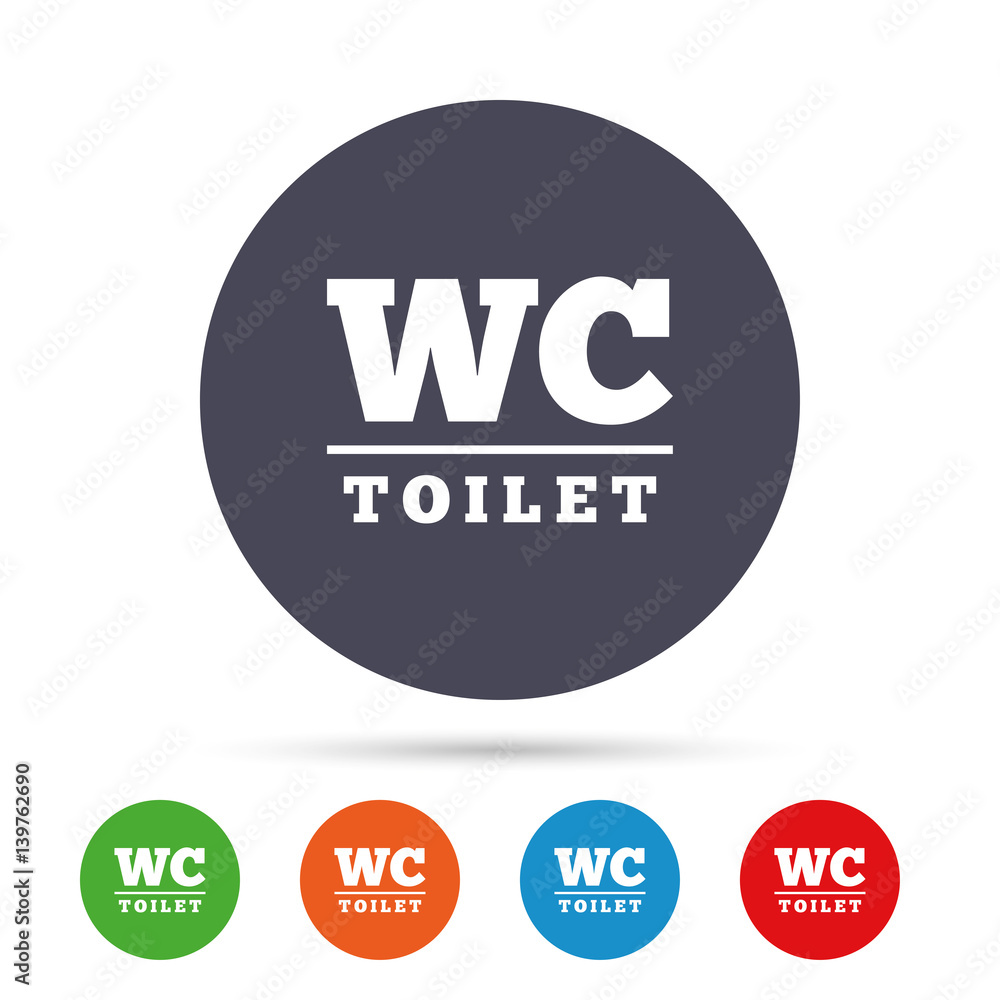 WC Toilet sign icon. Restroom symbol. WC Toilet sign icon. Restroom symbol.