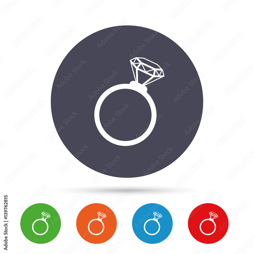 Ring sign icon. Jewelry with diamond symbol. Ring sign icon. Jewelry with diamond symbol.