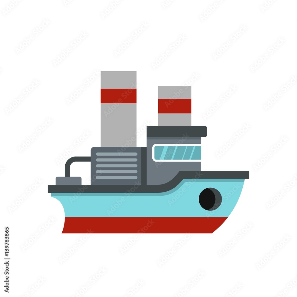 Small ship icon, flat style Small ship icon, flat style