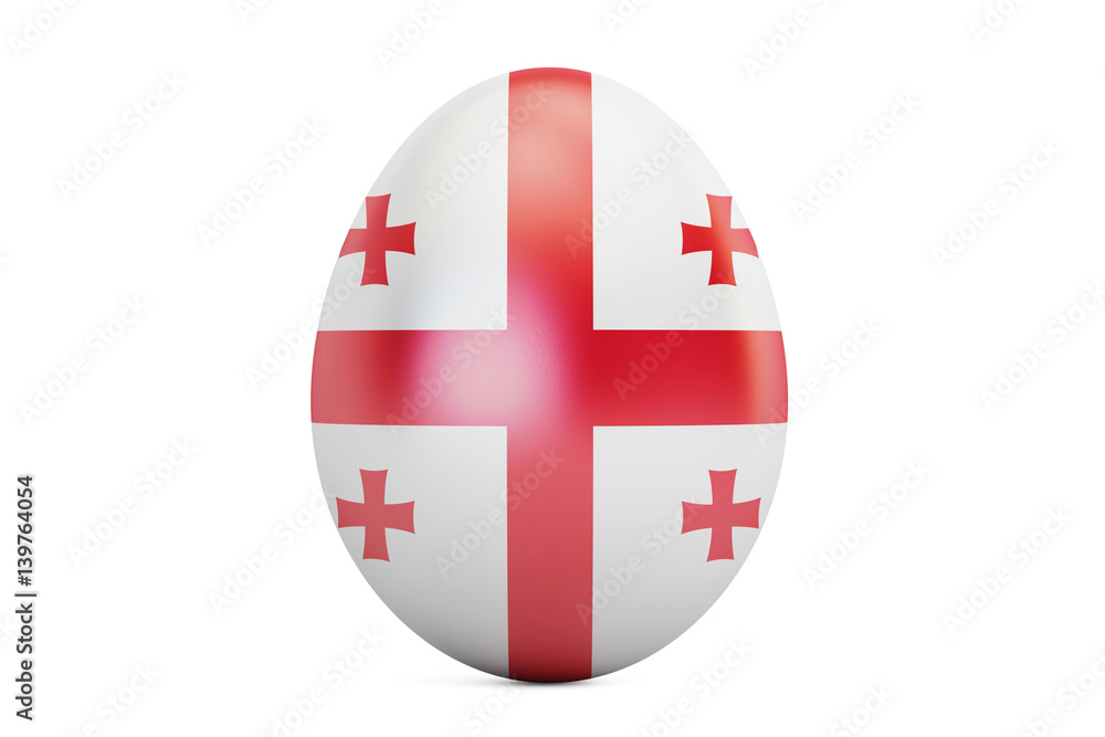 Easter egg with flag of Georgia, 3D rendering Easter egg with flag of Georgia, 3D rendering