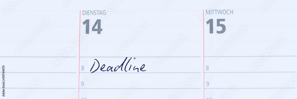 Kalender mit Eintrag - Deadline Kalender mit Eintrag - Deadline
