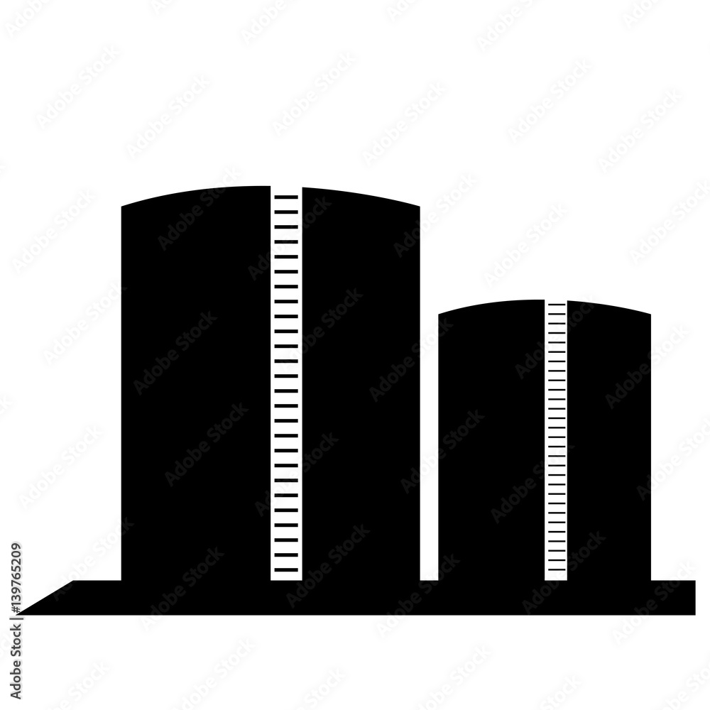 Obraz premium Isolated silhouette of oil containers on a white background, Vector illustration