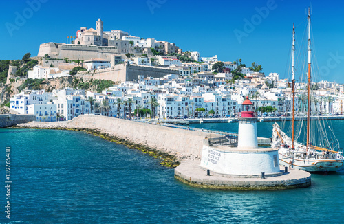 Ibiza port, beautiful panoramic view on a sunny day