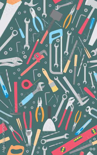 Working tools seamless pattern