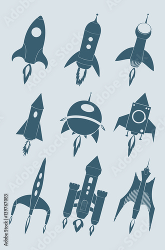 Cartoon rockets icon
