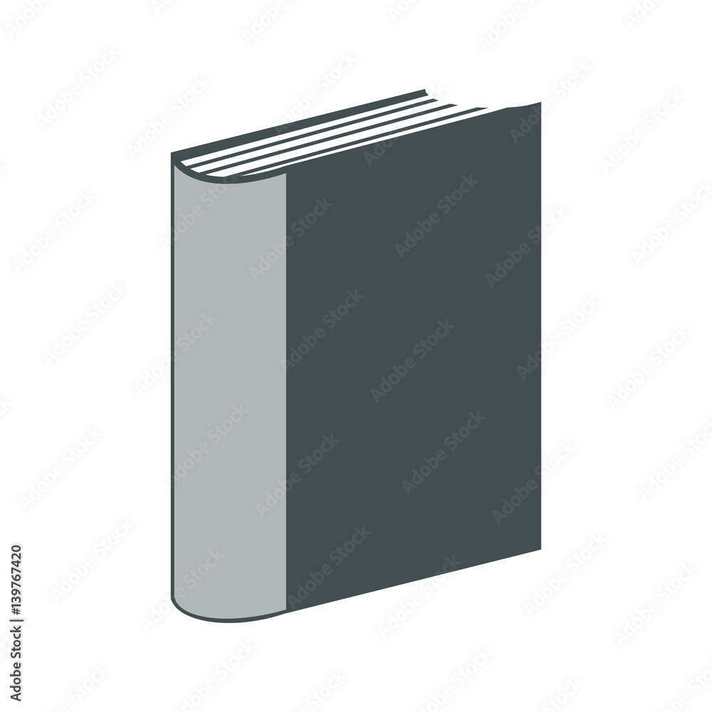 Gray book symbol on the white Gray book symbol on the white