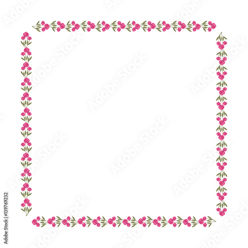 decorative square frame floral vector illustration design © Gstudio