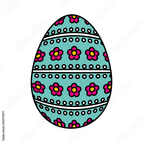 happy easter egg painted vector illustration design