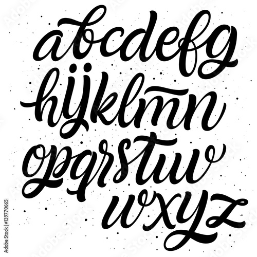 Vector Alphabet. Exclusive Custom Letters. Lettering and Custom Typography for Designs: Logo, for Poster, Invitation, Card, etc. Vector Brush Typography. Handwritten brush style modern cursive font.