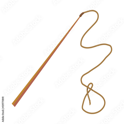 Mongolian whip.The whip is for herding cattle.Mongolia single icon in cartoon style vector symbol stock illustration.