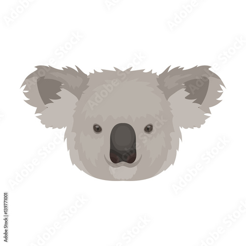 Koala icon in cartoon style isolated on white background. Realistic animals symbol stock vector illustration.