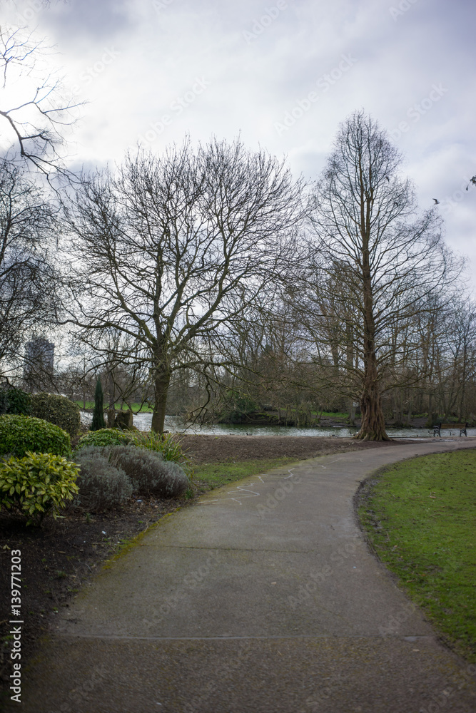 Park setting at springtime. Park setting at springtime.
