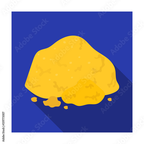 Golden ore icon in flat style isolated on white background. Precious minerals and jeweler symbol stock vector illustration.