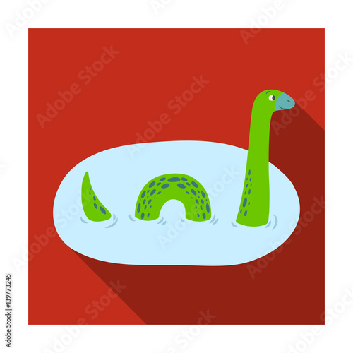 Loch Ness monster icon in flat style isolated on white background. Scotland country symbol stock vector illustration.