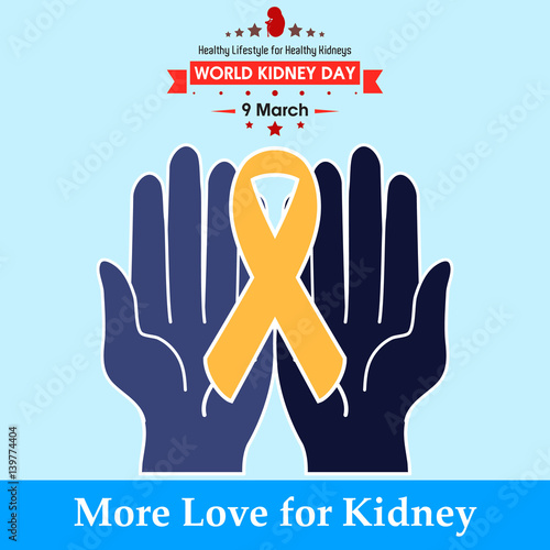 World kidney day 2017, celebrating to prevention obesity greeting card illustration cartoon