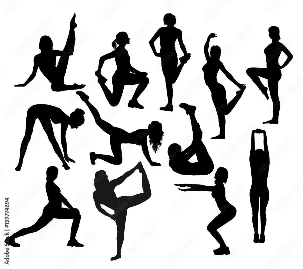  Exercise and Stretching, art vector design