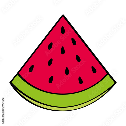 watermelon fresh fruit drawing icon vector illustration design