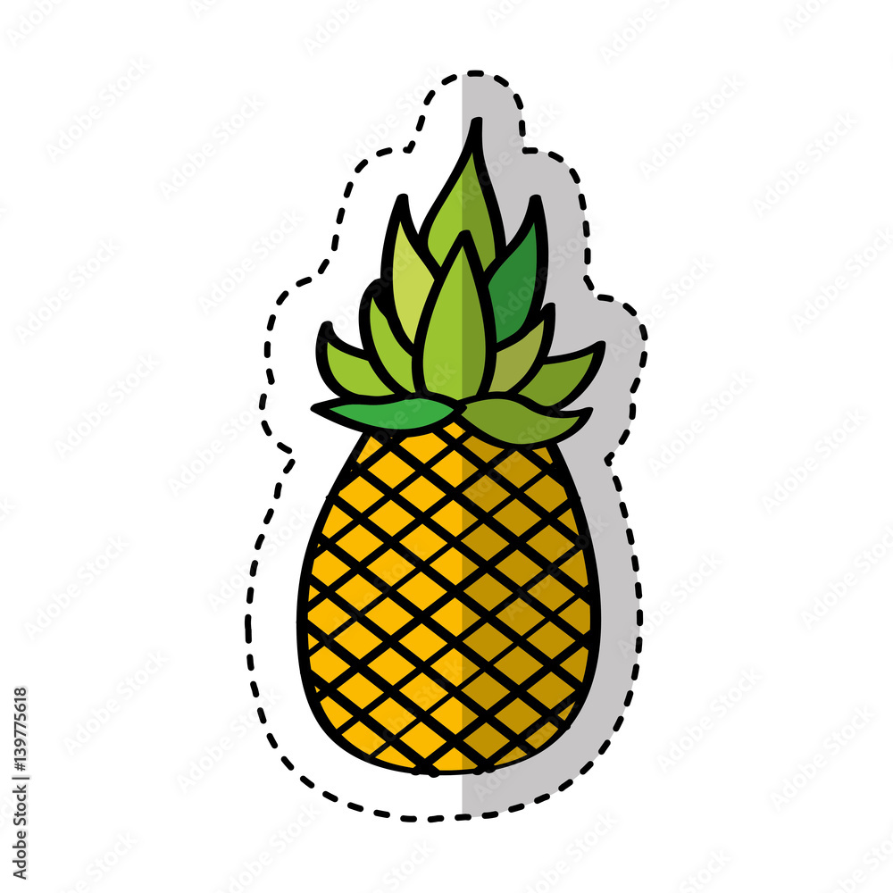 pineapple fresh fruit drawing icon vector illustration design