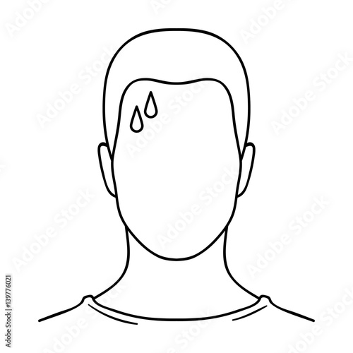 A sweaty man.The man is sweating from diabetes.Diabetes single icon in outline style vector symbol stock illustration.