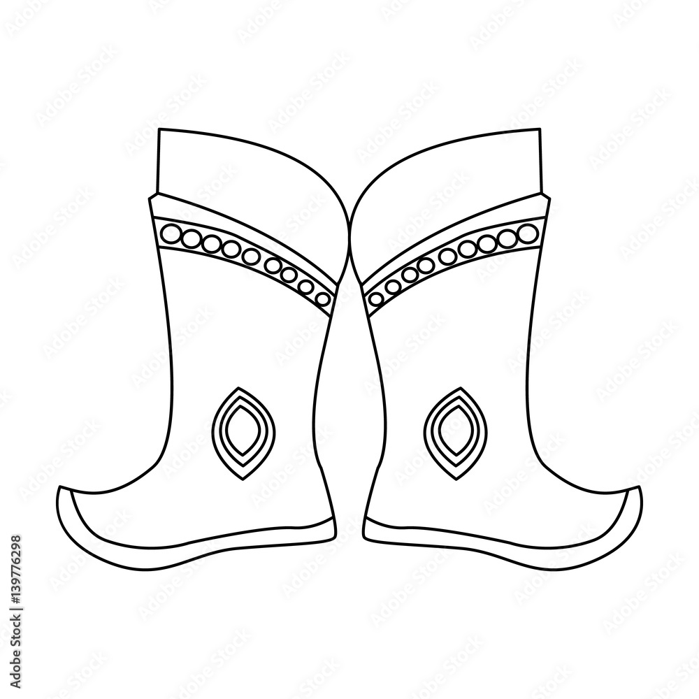 Military boots of the Mongols.part of the national dress of Mongolia