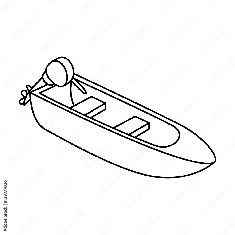 Small metal boat with motor for fishing.Boat for river or lake