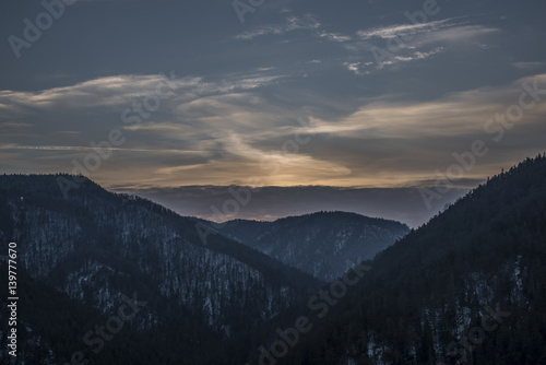 Tomasovsky view in Slovakia Paradise with cloudy sunset