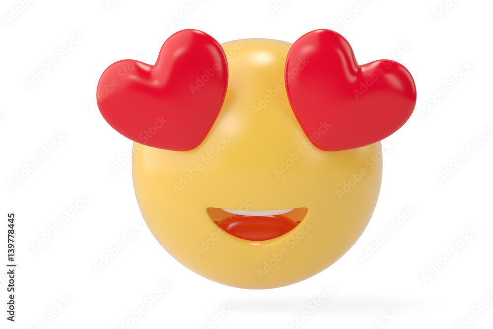 In love emoticon.3D illustration. In love emoticon.3D illustration.