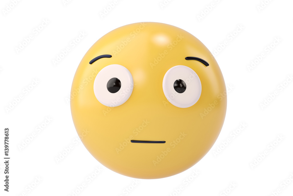 Disappointed emoticon.3D illustration. Disappointed emoticon.3D illustration.