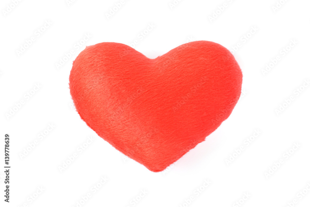 Red heart shape on white background
