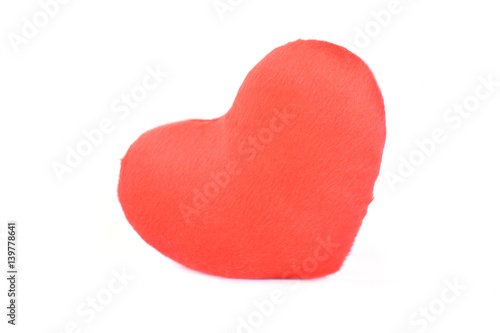 Red heart shape on white background