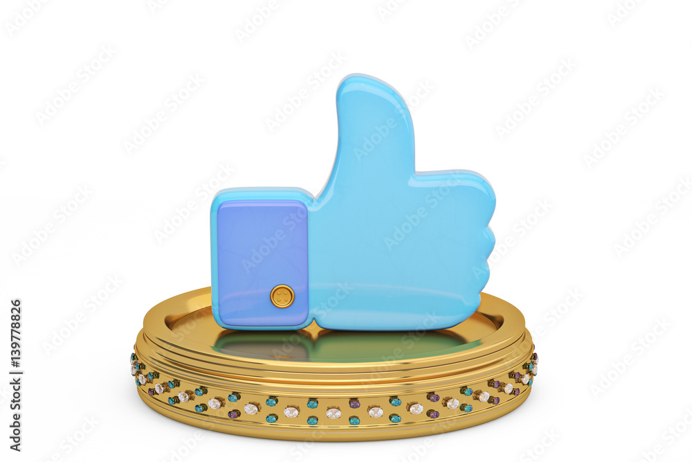 Gold like symbol icon on white background.3D illustration. Gold like symbol icon on white background.3D illustration.