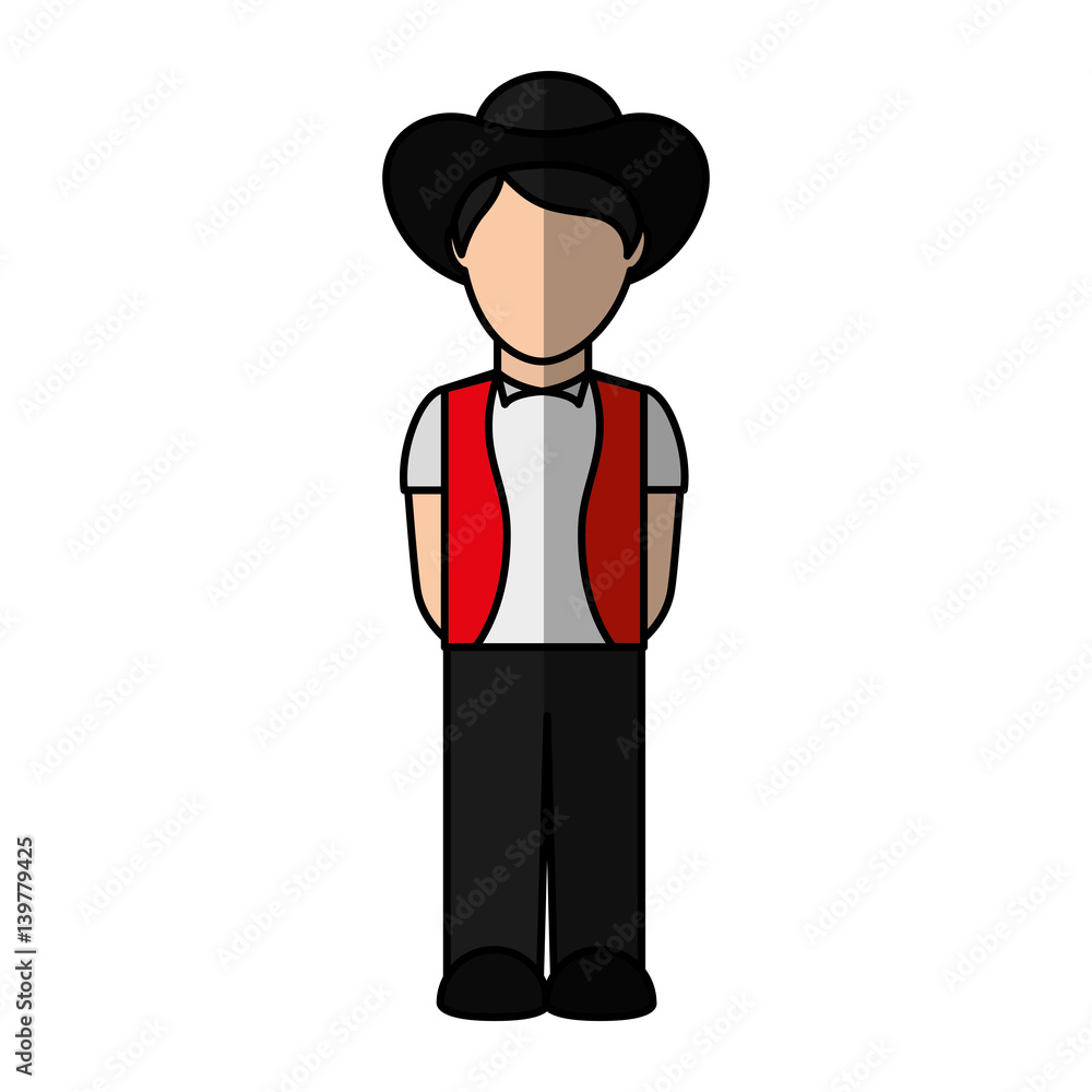man with custome typical switzerland vector illustration design